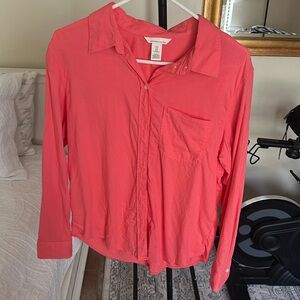 Linen Blend Button Down